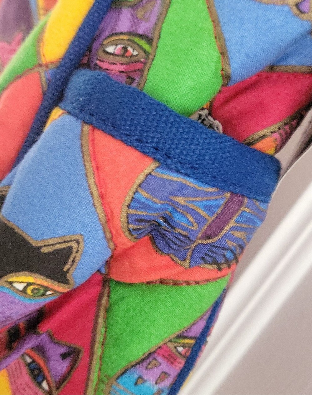 Vintage Laurel Burch Whimsy Feline Cat Face Quilted Top Handle Purse NWT - Picture 12 of 13